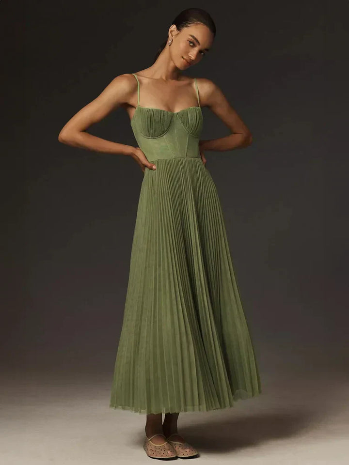 Women's Midi Dress with Thin Straps
