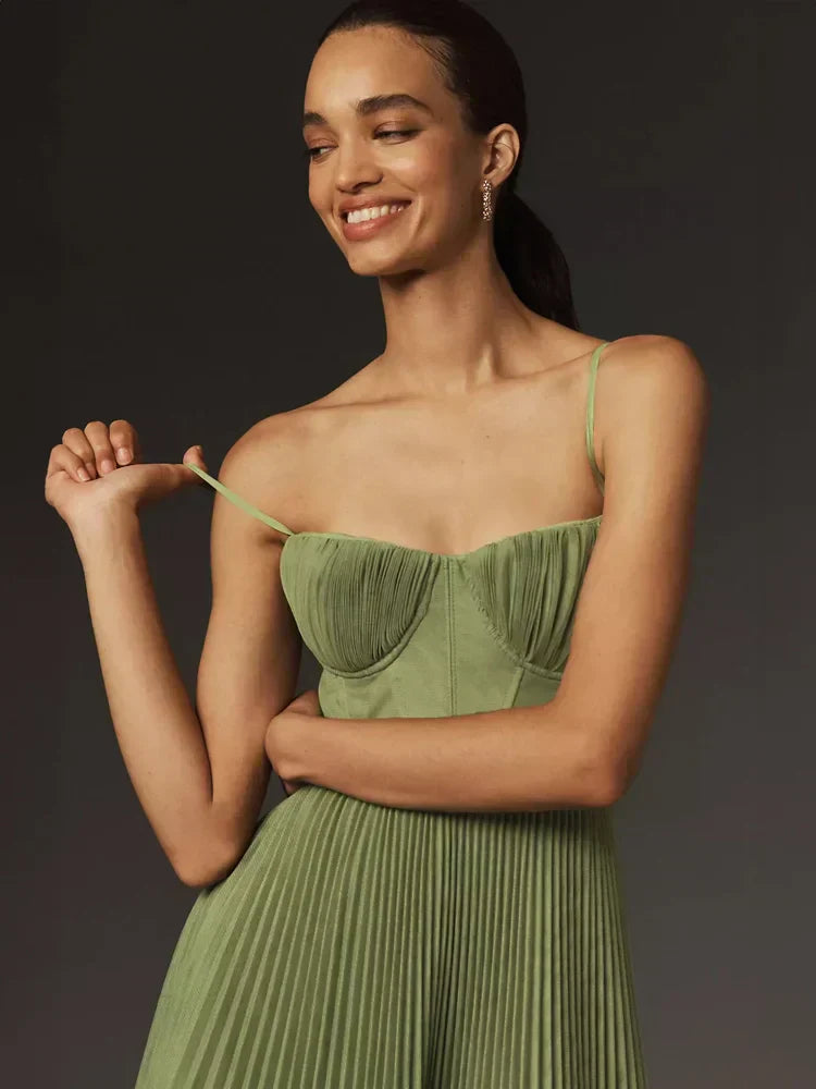 Women's Midi Dress with Thin Straps