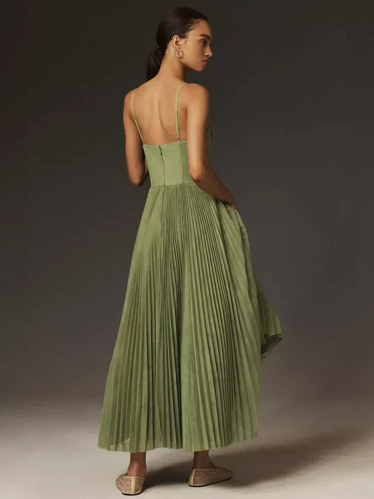 Women's Midi Dress with Thin Straps