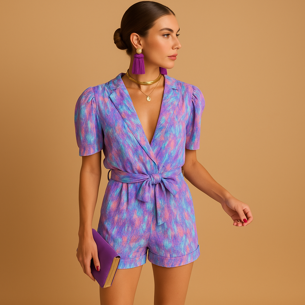 Women’s Short Belted Jumpsuit with Flattering Fit