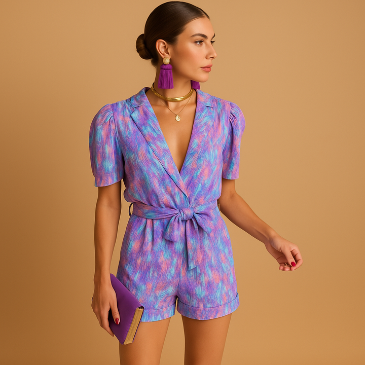 Women’s Short Belted Jumpsuit with Flattering Fit