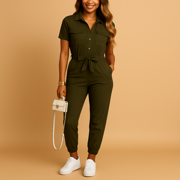 Women’s Tailored Jumpsuit with Button Front
