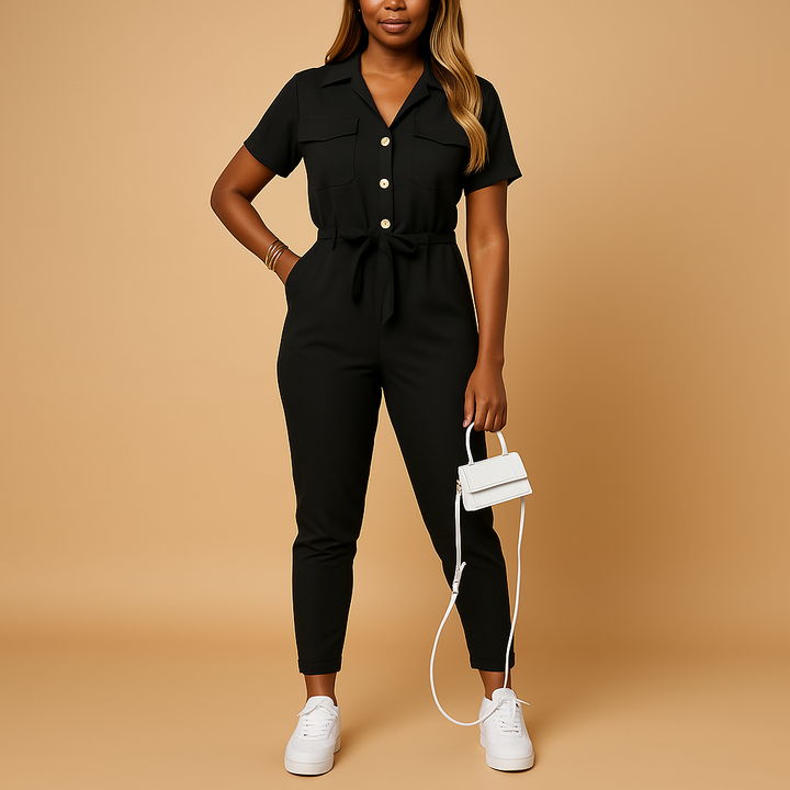 Women’s Tailored Jumpsuit with Button Front