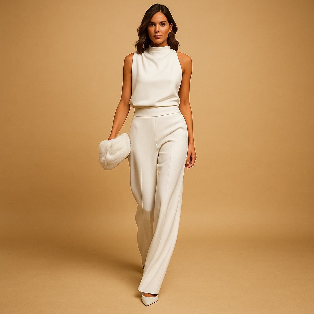 Women’s Wide Leg Jumpsuit with Halter Neck