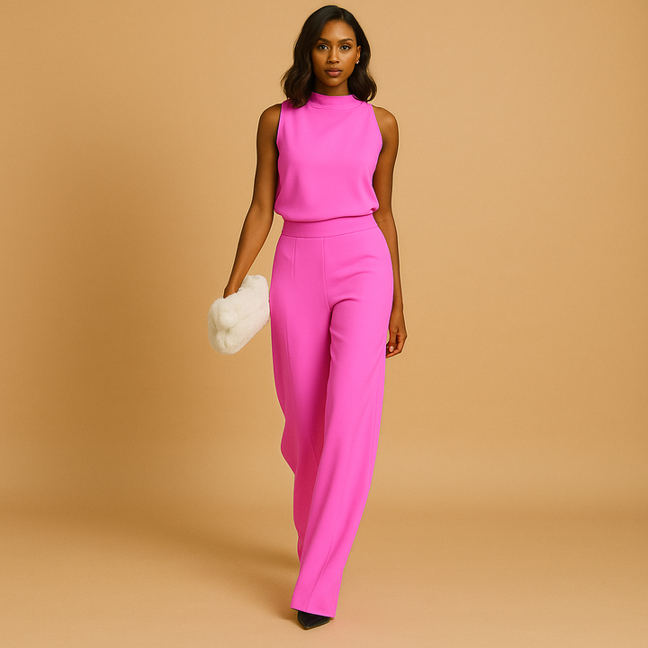 Women’s Wide Leg Jumpsuit with Halter Neck