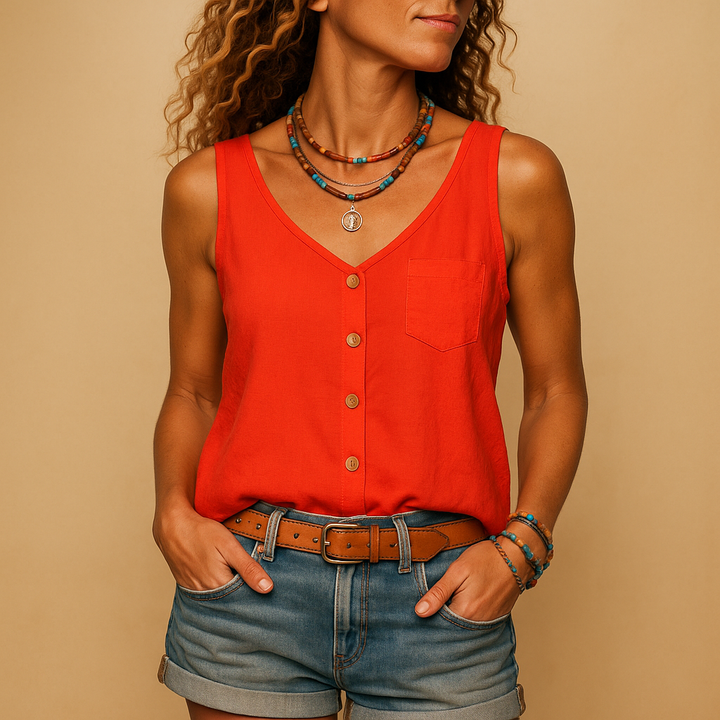 Women’s Sleeveless V-Neck Summer Top